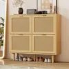 Scarpiera in rattan a 4 ante, maniglie in metallo, stile Anteprima dell’immagine prodotto 8