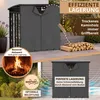 Kaminholzunterstand außen Metall mit Designdach Produktbild-Vorschau 4