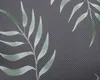 A close-up view of a fabric pattern with green leaves on a dark gray herringbone background. Produktbild-Vorschau