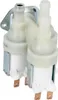 A close-up studio shot of a water inlet valve for a washing machine. Produktbild-Vorschau
