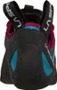 Schnür-Kletterschuh "Tarantulace Woman" von La Sportiva; schwarz mit lila und türkisfarbenen Akzenten; seitliche Ansicht. Produktbild-Vorschau
