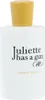 A white bottle of perfume with a yellow cap and text on the front. Voir les images du produit