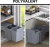 HOMCOM Poubelle cuisine coulissante encastrable 40L avec 3 Voir les images du produit 7