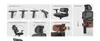 Collage of images showing the adjustable features of an ergonomic office chair. Náhled obrázku produktu