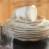 Clayre & Eef Hrnek 300 ml Bílý růžový porcelán Květiny Náhled obrázku produktu 5