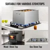A collage showing a stainless steel water bath canner on a stovetop, a wood stove, and a gas stovetop. Podgląd zdjęcia produktu