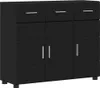 vidaXL Sideboard FLORIN Schwarz 88,5 x 30,5 x 73 cm Produktbild-Vorschau 1