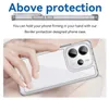 A hand holding a clear phone case with a phone inside, with marketing text above. Anteprima dell’immagine prodotto