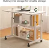 Taobou Computer-Schreibtisch Schwarz höhenverstellbar mobil Produktbild-Vorschau 4