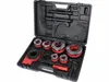 A black plastic case containing a set of pipe threading dies and a handle. Produktbild-Vorschau