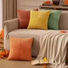 Kissenbezug Kordsamt Patchwork 40x40 Orange Grün 4er Set Produktbild-Vorschau 2