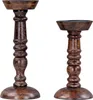 2er Set Kerzenhalter H20-25cm Mango Holz Braun Produktbild-Vorschau 1