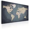 Vliesstoff Leinwandbild - World Map: Shades of Grey 120x80 Produktbild-Vorschau 3