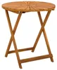vidaXL Klappbarer Gartentisch Natur Ø70 x 75 cm Massivholz Produktbild-Vorschau 1