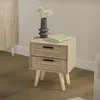 ML-Design Nachttisch mit 2 Schubladen, 40x50,5x30 cm, Eiche Produktbild-Vorschau 1