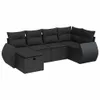 CLORIS 6-tlg. Garten-Sofagarnitur mit Kissen Schwarz Poly Produktbild-Vorschau 2