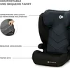 A close-up view of a child car seat, with text overlays highlighting its features. Podgląd zdjęcia produktu