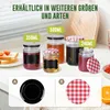 Zestaw 12 szklanych słoików do marmolady z czerwono-białymi Podgląd zdjęcia produktu 3
