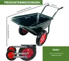 2-Rad-Schubkarre 100 Liter 160 kg Tragkraft Kunststoffwanne Produktbild-Vorschau 2