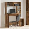 vidaXL Schreibtisch mit Regal Altholz-Optik 100x45x140cm Produktbild-Vorschau 3