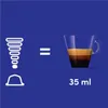 An infographic showing the equivalent of one coffee capsule to a cup of espresso. Produktbild-Vorschau