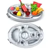 An inflatable tray filled with drinks and fruit, floating in water. Náhled obrázku produktu