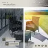 A split image showing outdoor furniture in different weather conditions and close-ups of product features. Náhled obrázku produktu