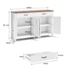 BEALIFE Credenza con cassetti | Grigio retrò, 140x40x90 cm Anteprima dell’immagine prodotto 2