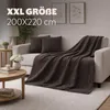 Tagesdecke 200x220 cm Granit – XXL Wendedecke Flanellcord & Produktbild-Vorschau 4