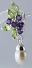 Peridot Ohrringe Silber 925 Süßwasserperlen Natur Amethyst Produktbild-Vorschau 2