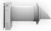 A white ventilation unit with a long cylindrical duct and a flared end, shown from the side against a white background. Náhled obrázku produktu