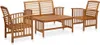 ZMH 4-tlg. Garten-Lounge-Set Massivholz Akazie Produktbild-Vorschau 1