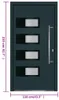 vidaXL Haustür Anthrazit 110x210 cm Aluminium und PVC Produktbild-Vorschau 8