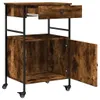 vidaXL Kuchynský vozík údený dub 56x43x89,5 cm materiál na Náhľad obrázku produktu 9
