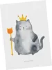 Mr. & Mrs. Panda Postkarte Katze König - Weiß - Geschenk, Produktbild-Vorschau 1