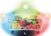 A refrigerator crisper drawer filled with fresh fruits and vegetables, with a representation of day and night cycles above it. Náhled obrázku produktu