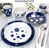 Pula tmavě modré tečky 6x talíř Ø27cm porcelánový talíř Náhled obrázku produktu 5
