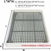 A size chart for a pet toilet tray with dimensions and measurements. Produktbild-Vorschau