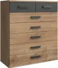 Kommode 7 Schubladen Eiche und Graphit - L91 cm Produktbild-Vorschau 1