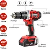 A diagram of a cordless drill with various features labeled. Produktbild-Vorschau