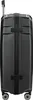 A black trolley suitcase is shown from the back. Produktbild-Vorschau