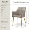 tectake® Armlehnstuhl Avane in Samtoptik, gepolstert 55 x Produktbild-Vorschau 5