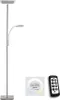 A modern LED floor lamp with a remote control and a color temperature indicator. Produktbild-Vorschau