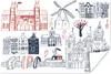 MuchoWow® Poster Illustration von Gebäuden in Amsterdam Produktbild-Vorschau 1