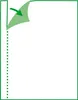 An illustration showing a dotted line on the left edge of a white sheet of paper, with a green arrow indicating the peeling of the top-left corner. Anteprima dell’immagine prodotto