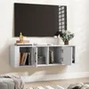 COSTWAY TV Schrank hängend, Fernsehtisch mit 4 Fächern & 2 Produktbild-Vorschau 2