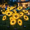2x Solar LED Sonnenblumen Gartenleuchte Außen Steckleuchte Produktbild-Vorschau 4