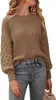ASKSA Damen Pullover Laternenaermeln Strickpullover Produktbild-Vorschau 1