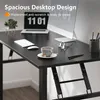 Składane biurko komputerowe 80x40x75cm czarne E1 drewno Podgląd zdjęcia produktu 3