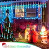 4M Lichterkette Weihnachten Bunt 8 Röhren LED Meteorschauer Produktbild-Vorschau 3